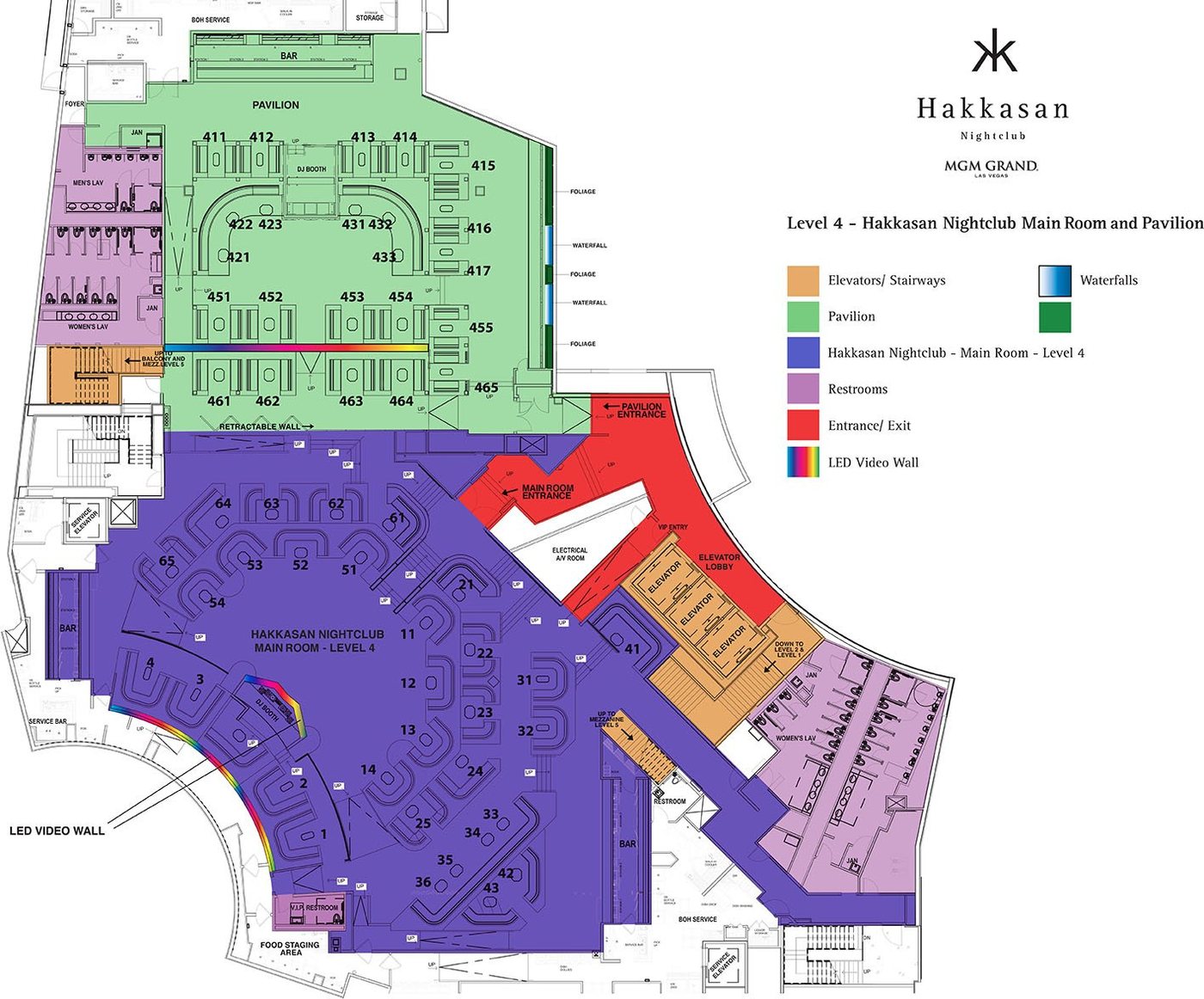 Hakkasan Nightclub table map