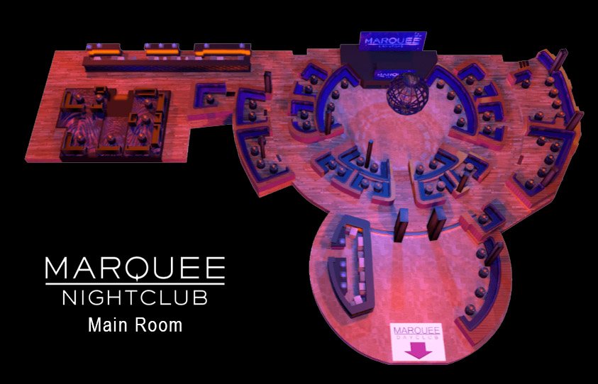 Marquee Nightclub table map