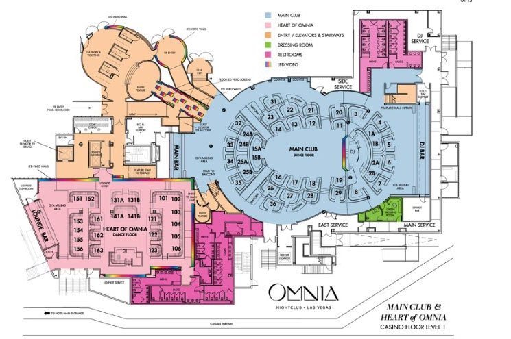 OMNIA Nightclub table map