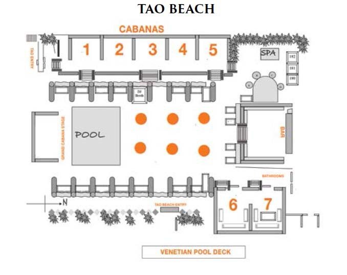 TAO Beach Dayclub table map