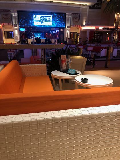 Encore Beach Club — EBC at Night, couch by the stage
