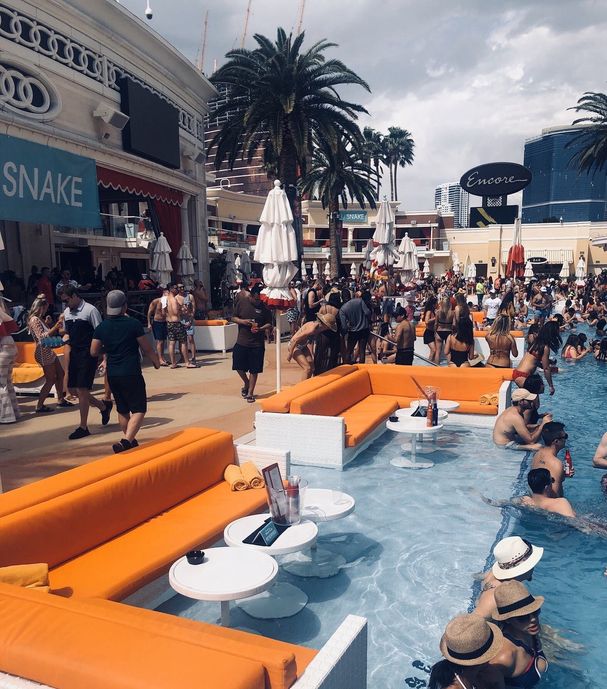Encore Beach Club — water couch