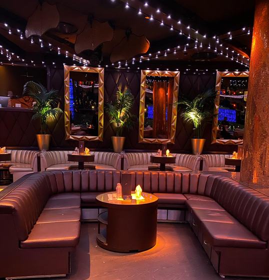 XS Nightclub — Large third-tier couch